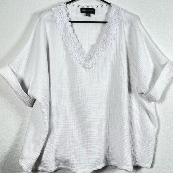 Jones New York Womens Pullover Top w/Short, Cuffed Sleeves Plus Size 2X - Picture 1 of 6